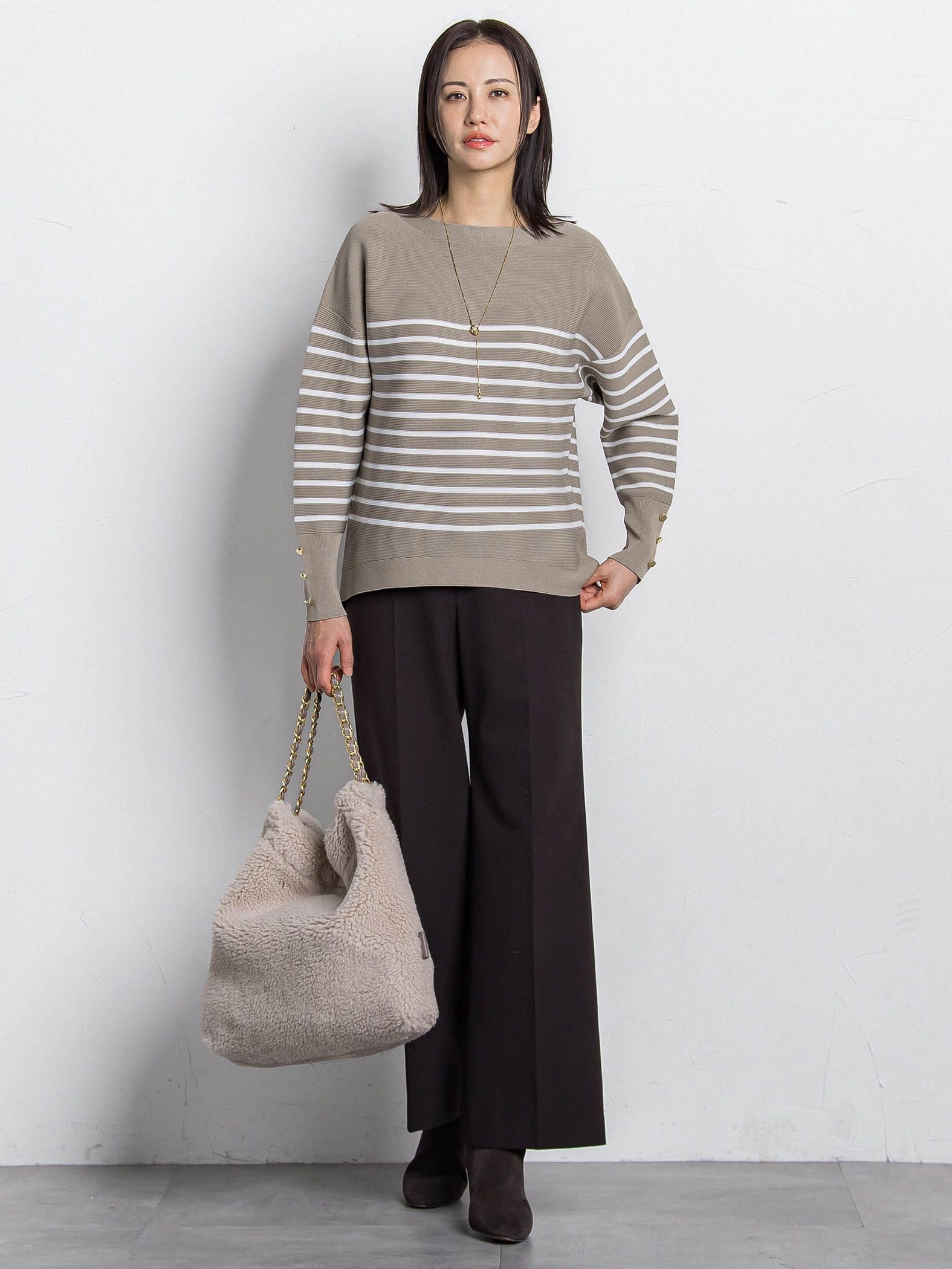 【WEB限定】ソデボタンガーターニット≪11号あり/洗える≫