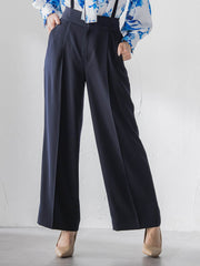 サスペンダー付きダブルサテンパンツ