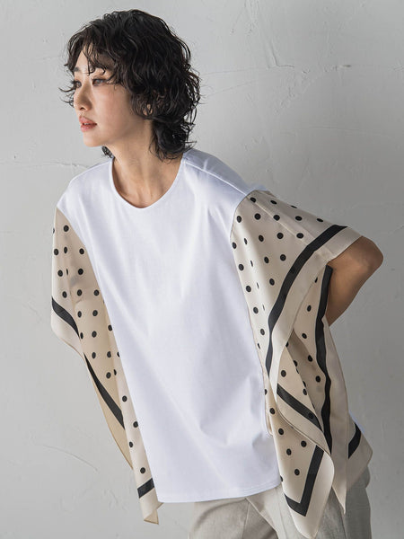 ドットスカーフ切り替えカットソー