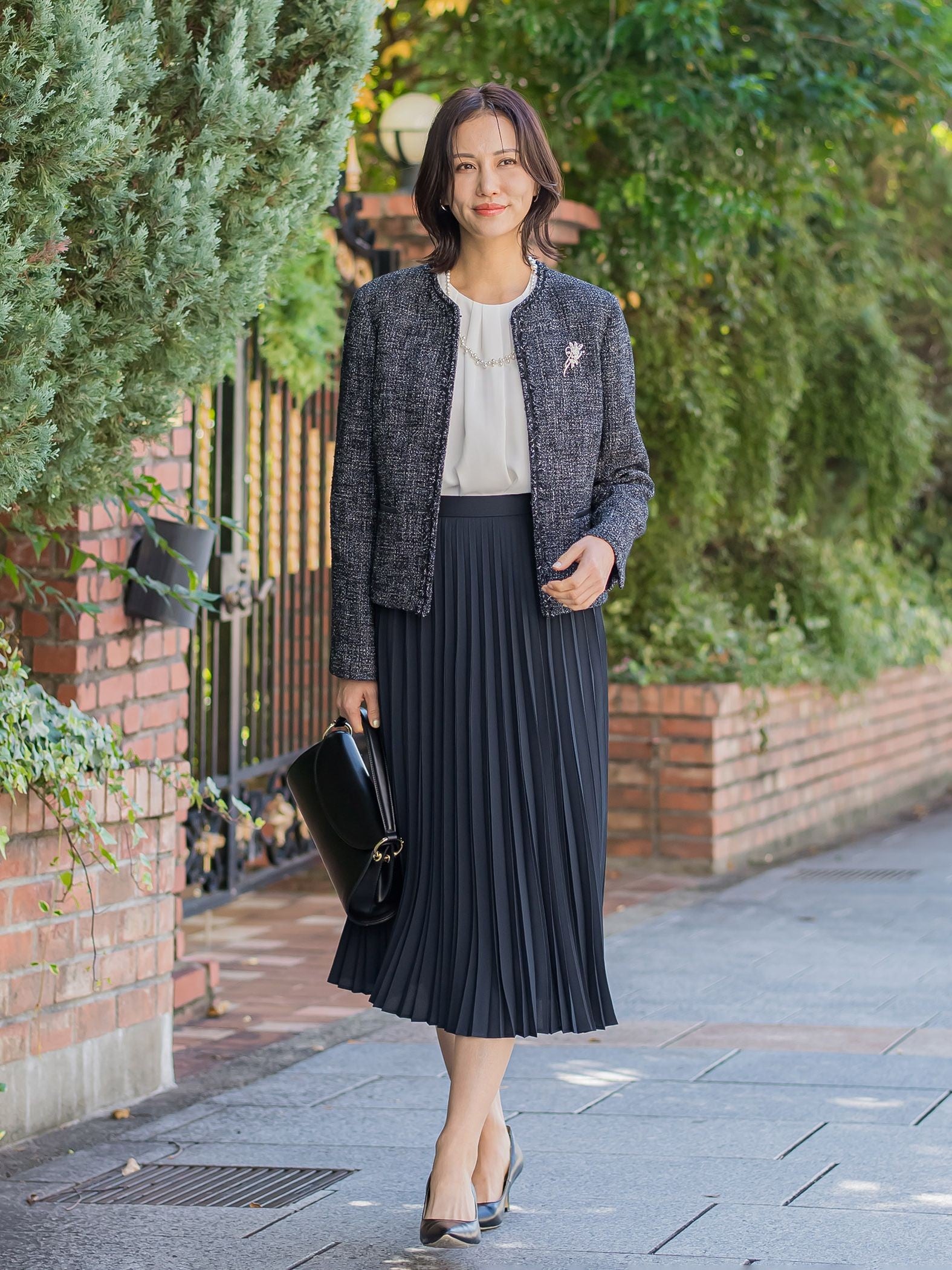 【透けにくい】ストレッチシフォンブラウス≪洗濯機で洗える≫