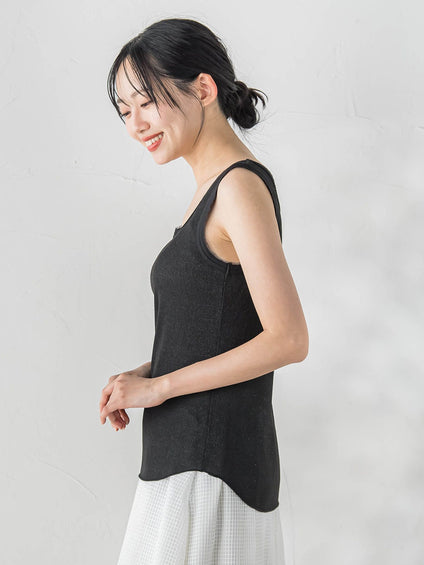 リブスクエアタンクトップ