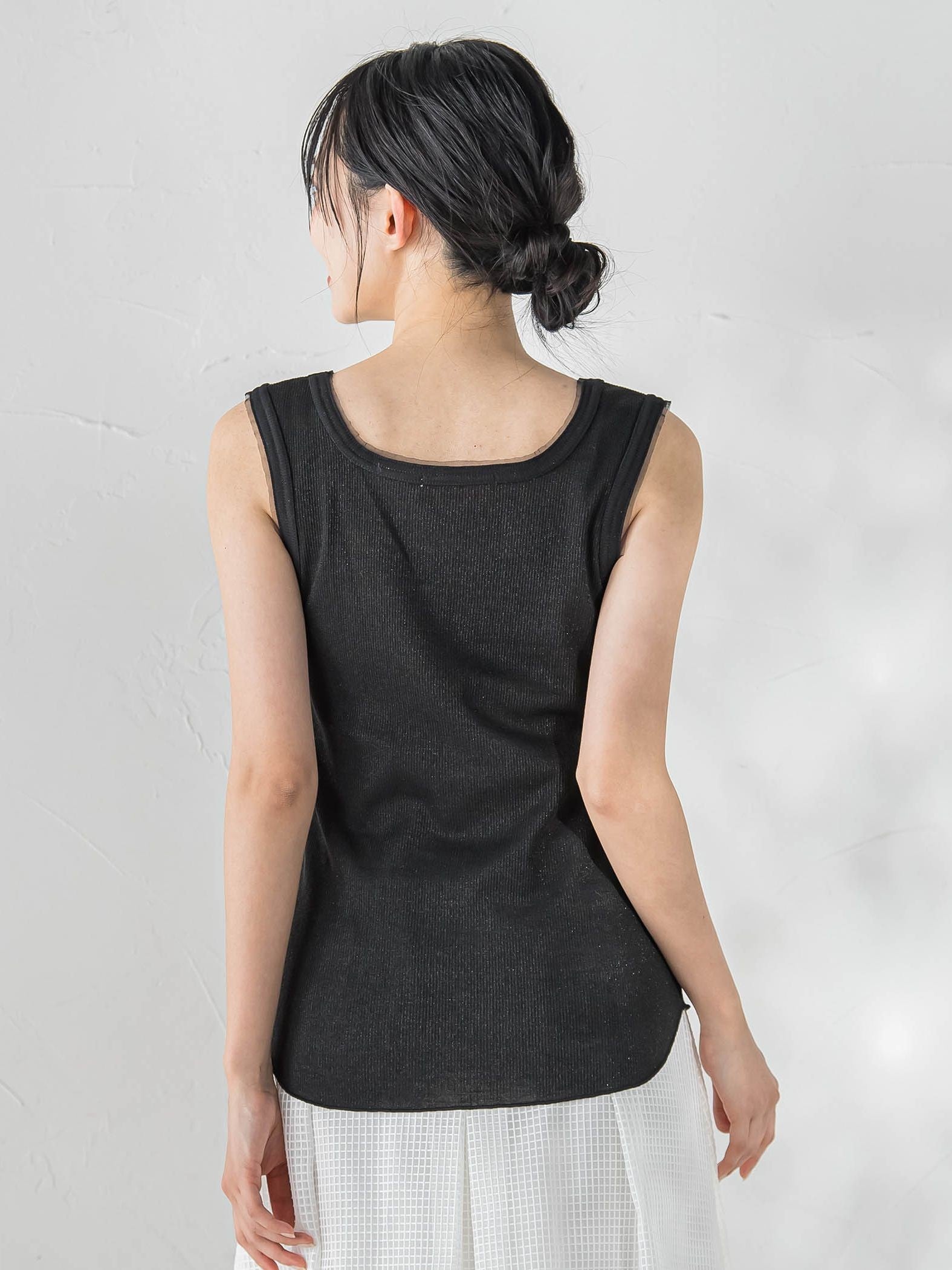リブスクエアタンクトップ