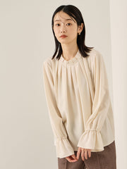 エステールギャバジンハイネックブラウス≪手洗い可能≫