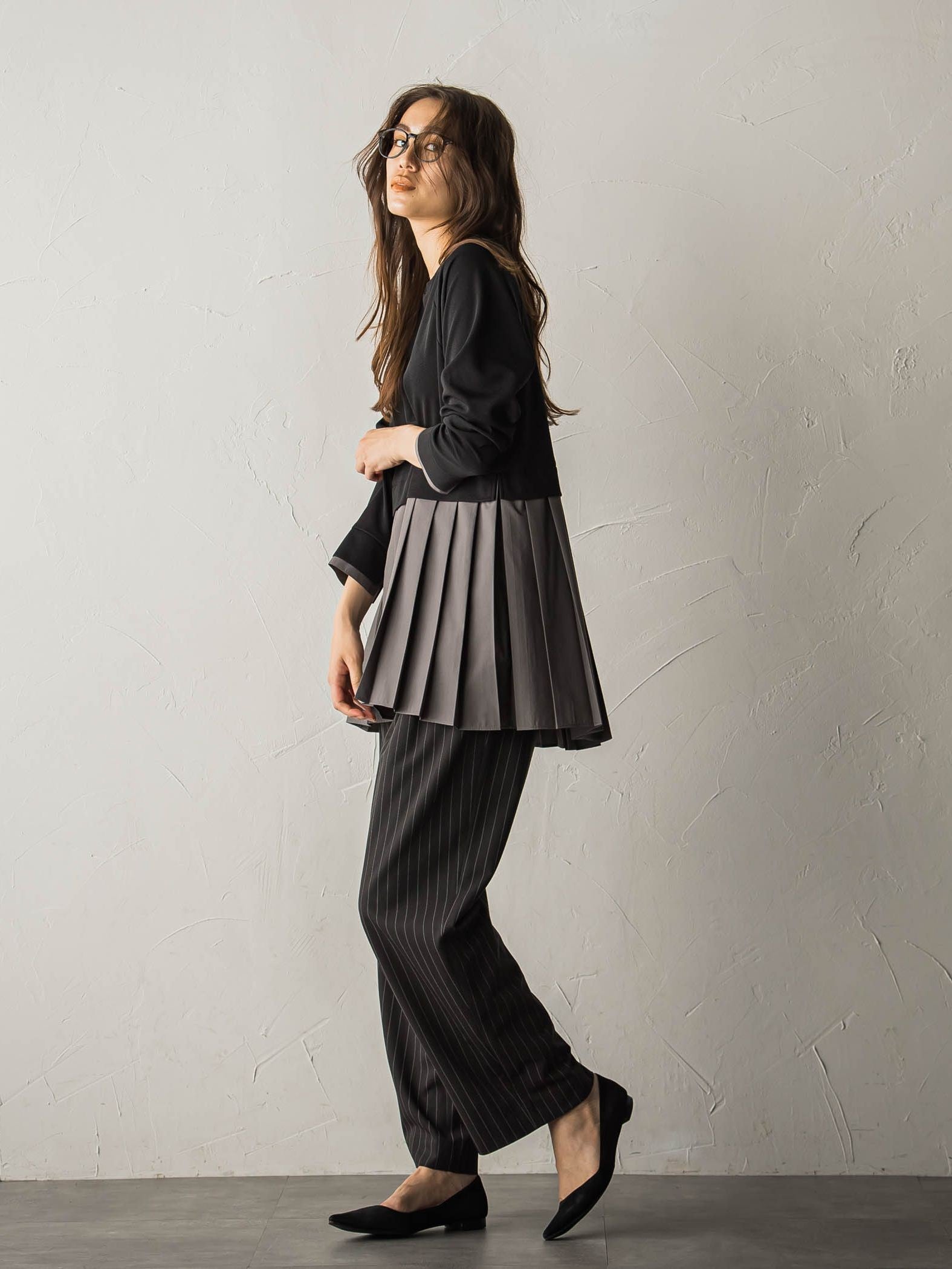 プリーツドッキングプルオーバー≪洗濯機で洗える≫