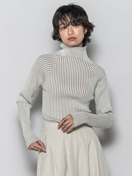 【WEB限定】プレーティングリブニットプルオーバー≪手洗い可能≫