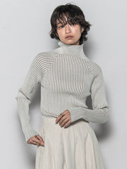 【WEB限定】プレーティングリブニットプルオーバー≪手洗い可能≫