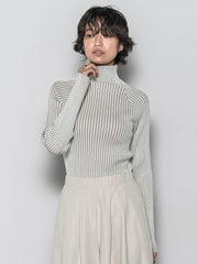 【WEB限定】プレーティングリブニットプルオーバー≪手洗い可能≫