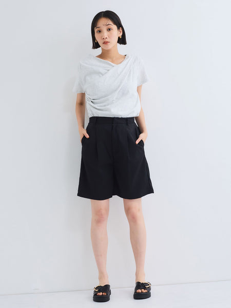 アシンメトリードレープカットソー≪手洗い可能≫ | VICKY