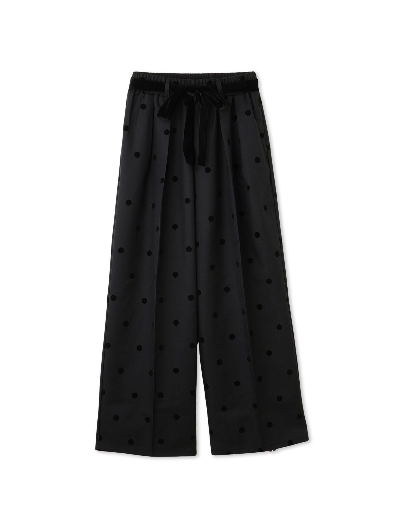 フロッキードットイージーワイドパンツ≪手洗い可能≫