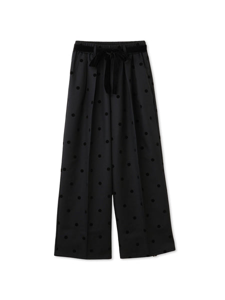 フロッキードットイージーワイドパンツ≪手洗い可能≫