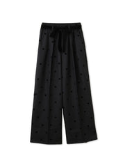 フロッキードットイージーワイドパンツ≪手洗い可能≫