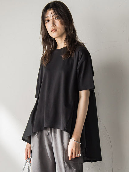 【WEB限定】前後ドッキングフレアTシャツ≪接触冷感/洗濯機で洗える≫