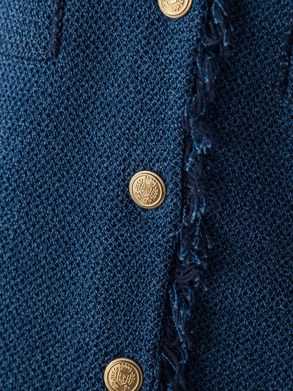 デニムライクニットジャケット