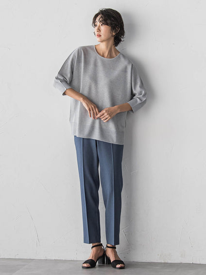 【大きいサイズ】まるーでデニムテーパードパンツ