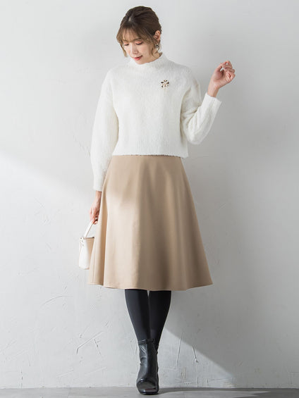 【XSサイズ展開あり】冬仕様 美シルエットフレアスカート ≪洗濯機で洗える≫