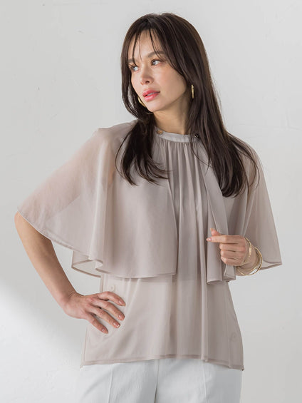トリコットシフォンカットソー
