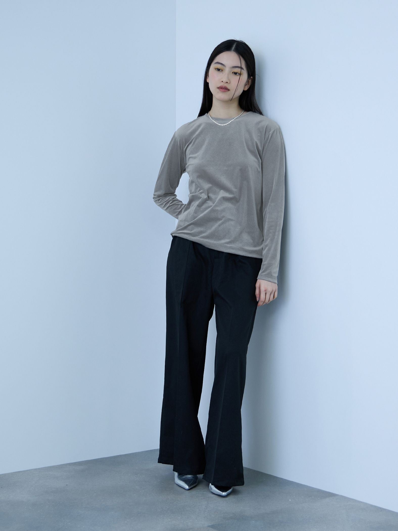 シアーベロアロングスリーブカットソー【日本製】