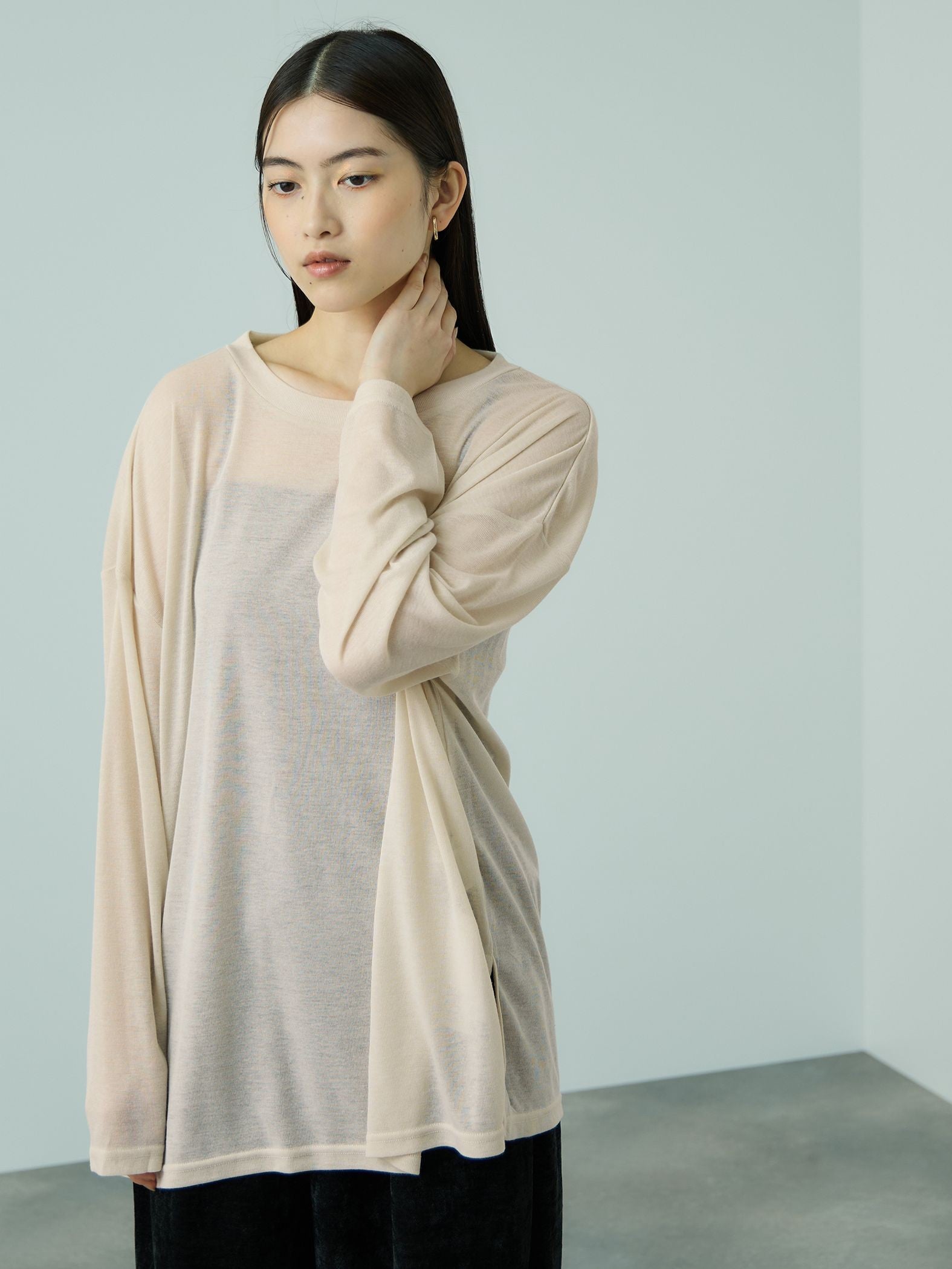 セミシアーオーバーサイズカットソー≪手洗い可能≫