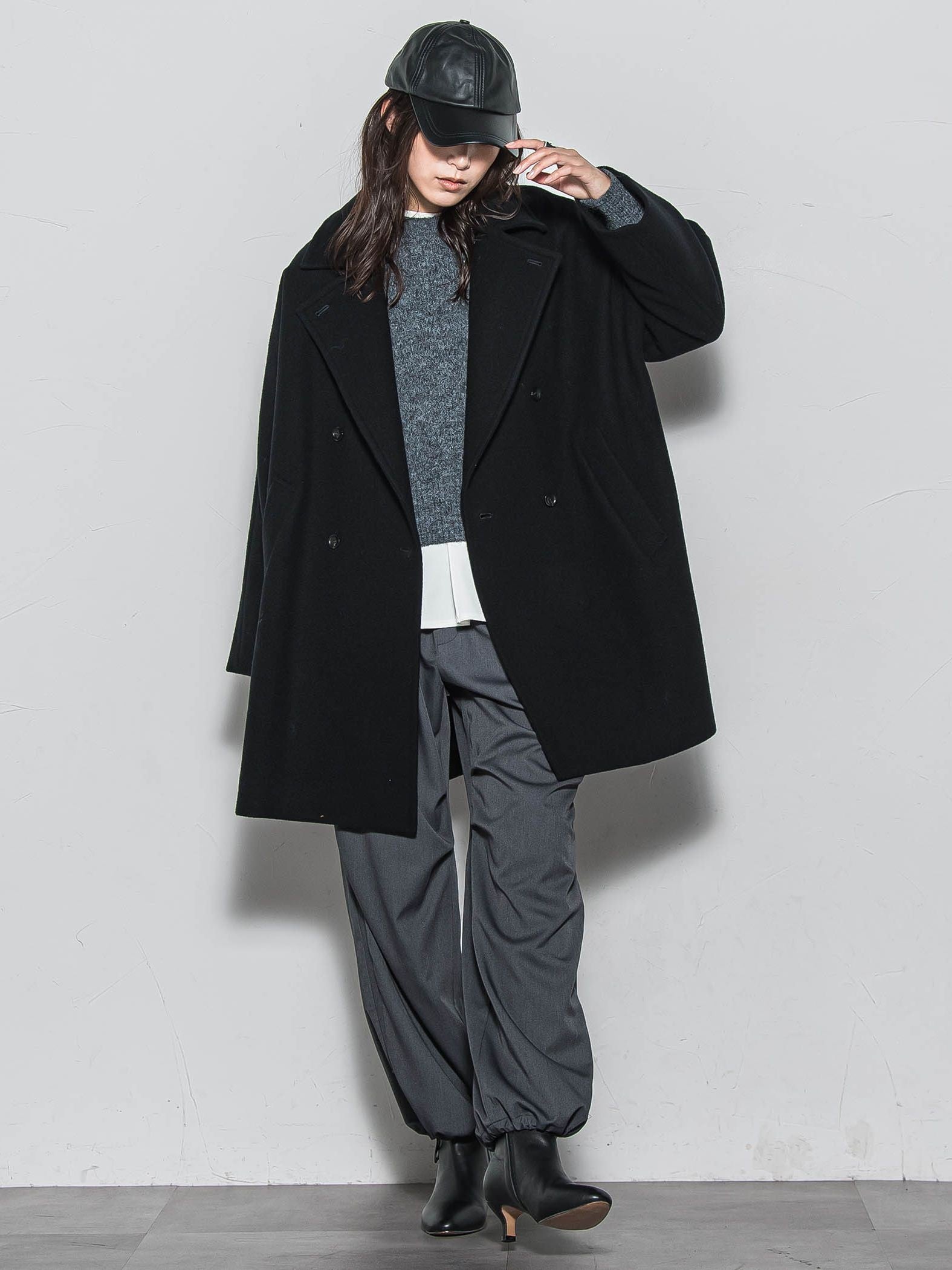 ラムウールダブルカラーコート