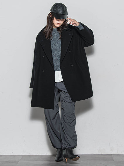 ラムウールダブルカラーコート