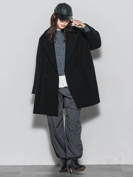 ラムウールダブルカラーコート