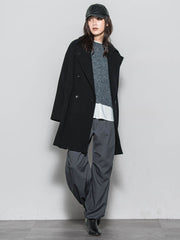 ラムウールダブルカラーコート