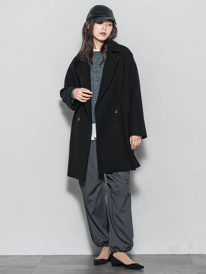 ラムウールダブルカラーコート