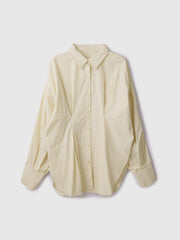 《きちんと映え》ストライプウエストタックシャツ