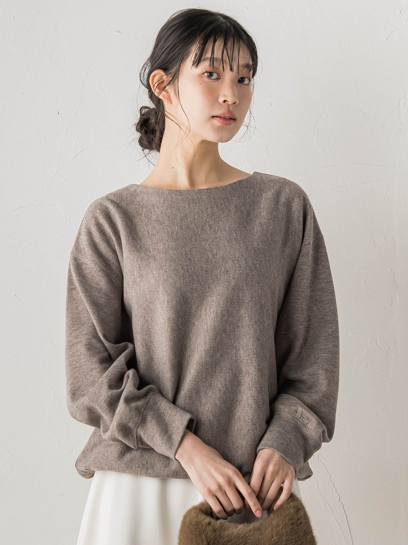 ニットコーデュロイカットソー≪手洗い可能≫