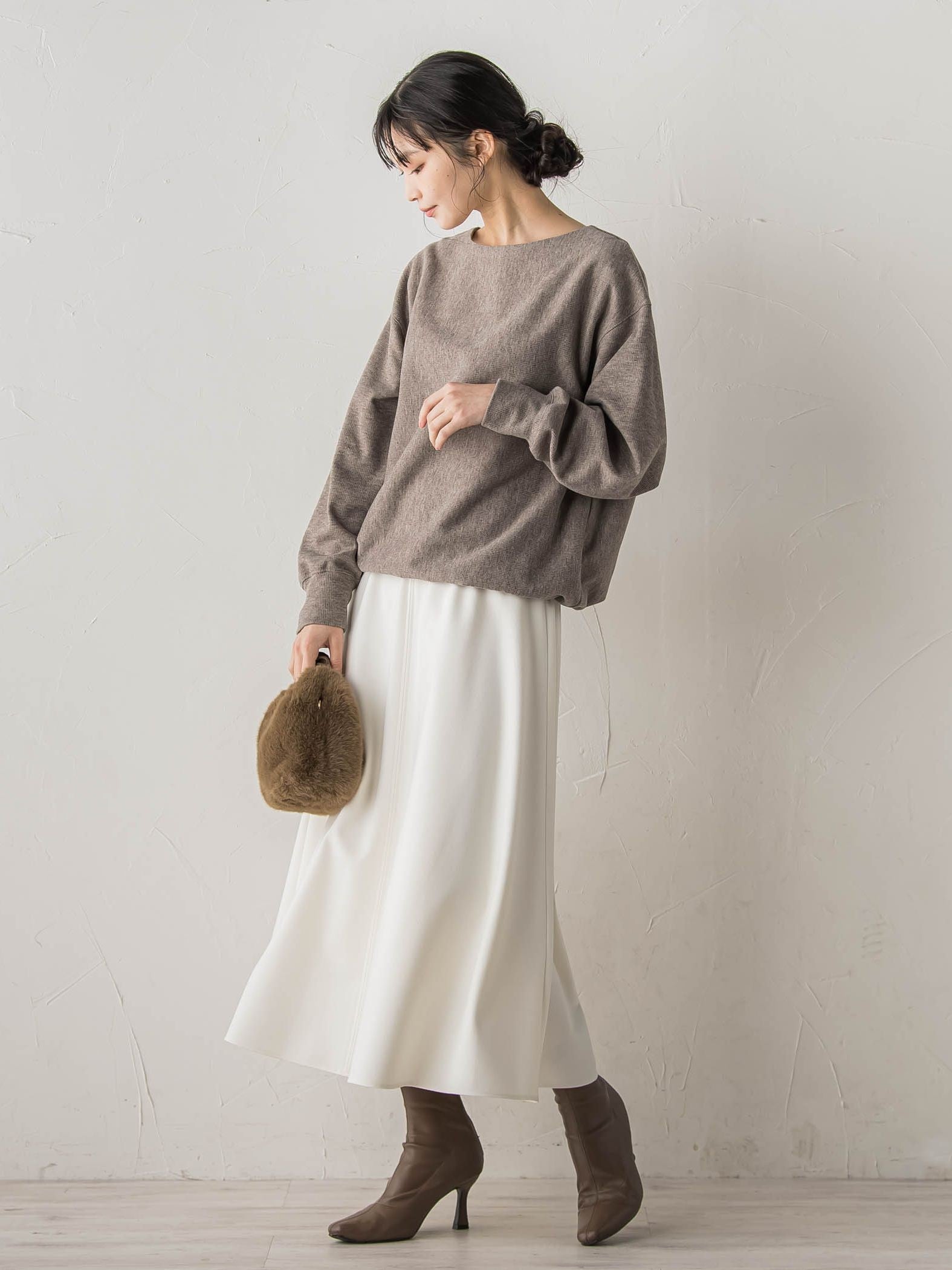 ニットコーデュロイカットソー≪手洗い可能≫