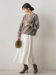 ニットコーデュロイカットソー≪手洗い可能≫