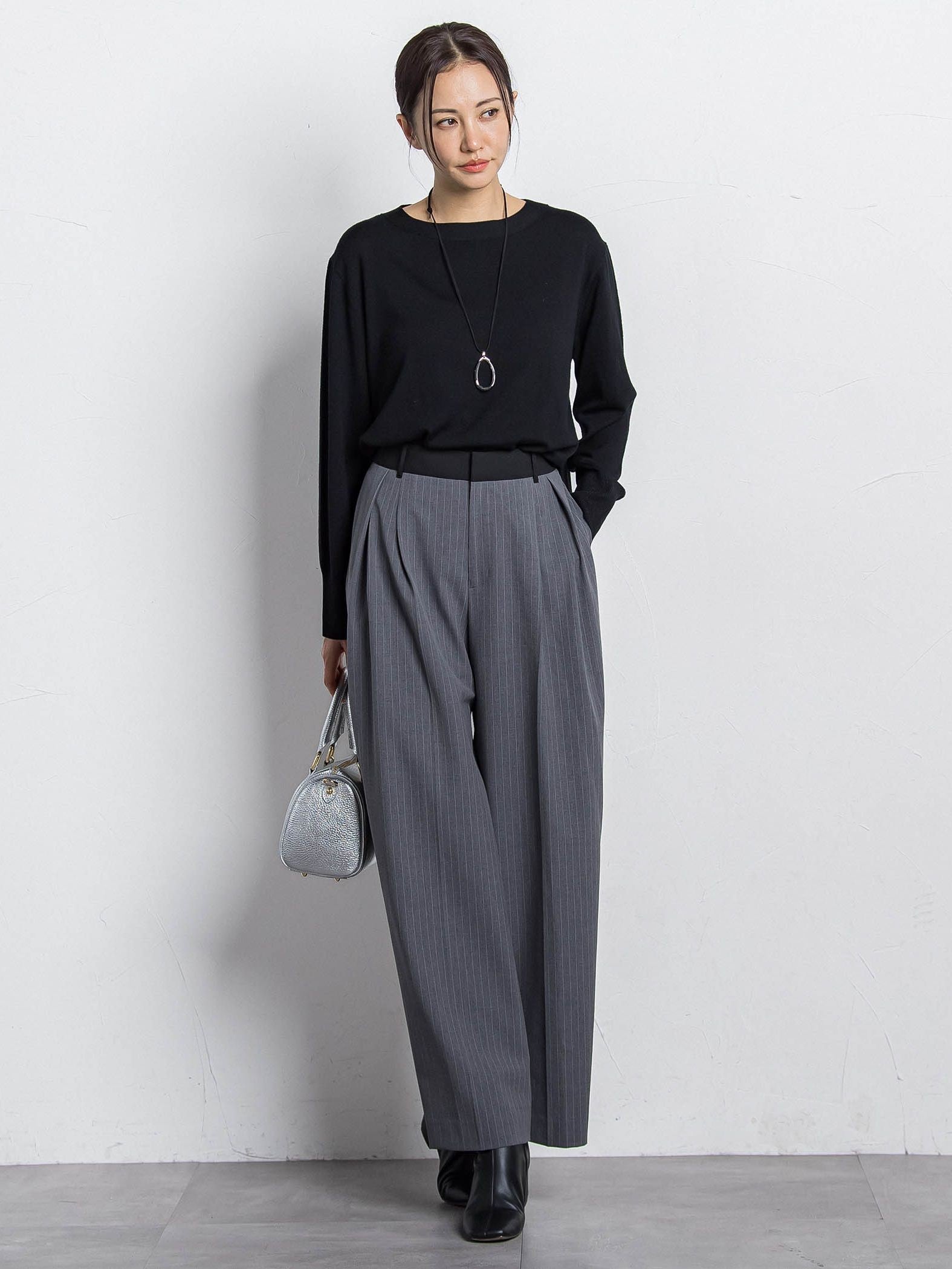 ライトウェイトストレッチワイドパンツ≪洗える≫