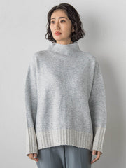 【WEB限定】”ふんわり配色の”もっちりハイネックニット