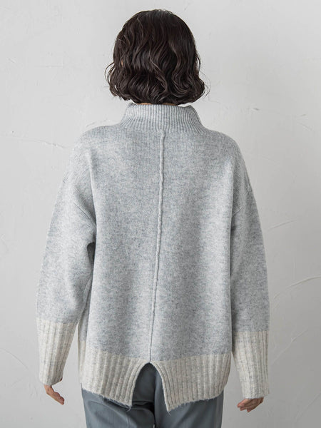 【WEB限定】”ふんわり配色の”もっちりハイネックニット