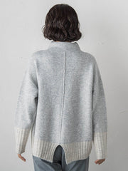 【WEB限定】”ふんわり配色の”もっちりハイネックニット