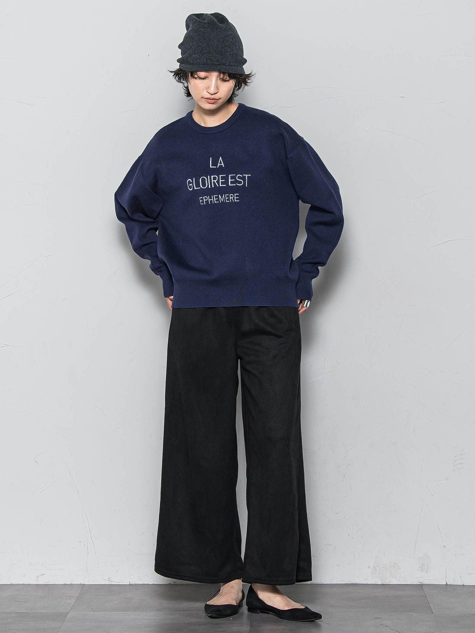 【WEB限定】刺繍ロゴニットプルオーバー≪洗濯機で洗える≫