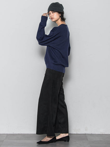 【WEB限定】刺繍ロゴニットプルオーバー≪洗濯機で洗える≫