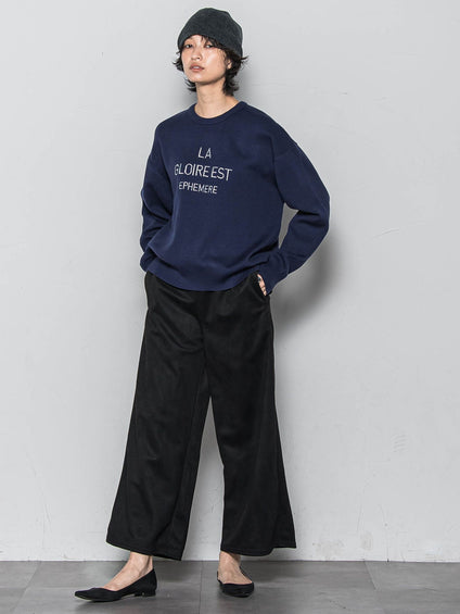 【WEB限定】刺繍ロゴニットプルオーバー≪洗濯機で洗える≫