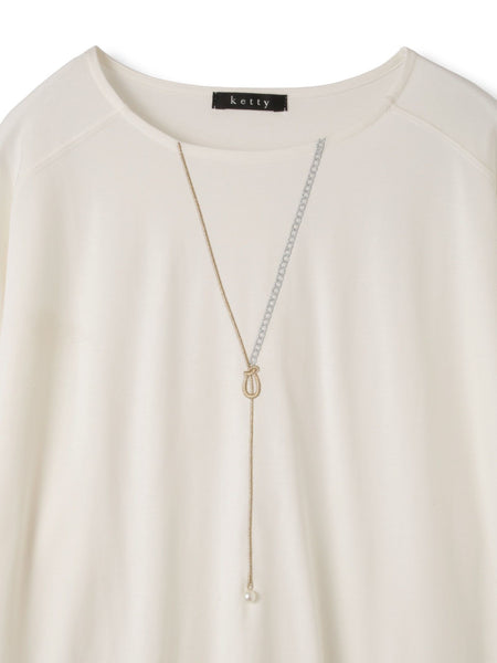 ネックレス風アクセントプルオーバー≪手洗い可能≫