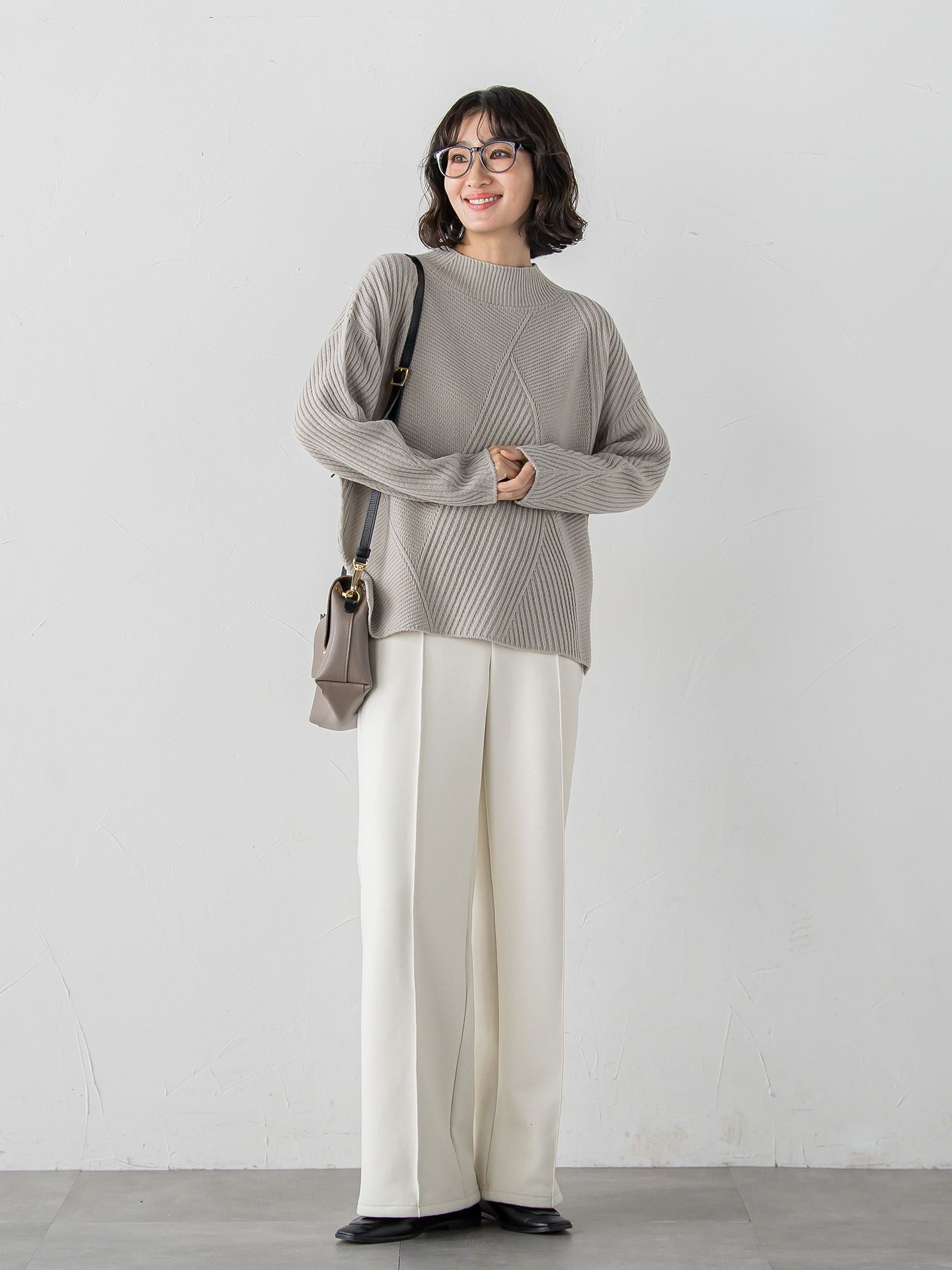 【WEB限定/大きいサイズ】”まるで毛布”とろける裏起毛ワイドパンツ