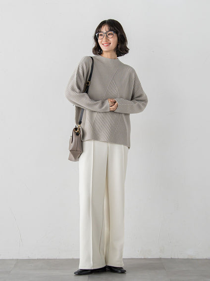 【WEB限定/大きいサイズ】”まるで毛布”とろける裏起毛ワイドパンツ