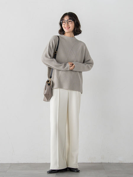 【WEB限定/大きいサイズ】”まるで毛布”とろける裏起毛ワイドパンツ