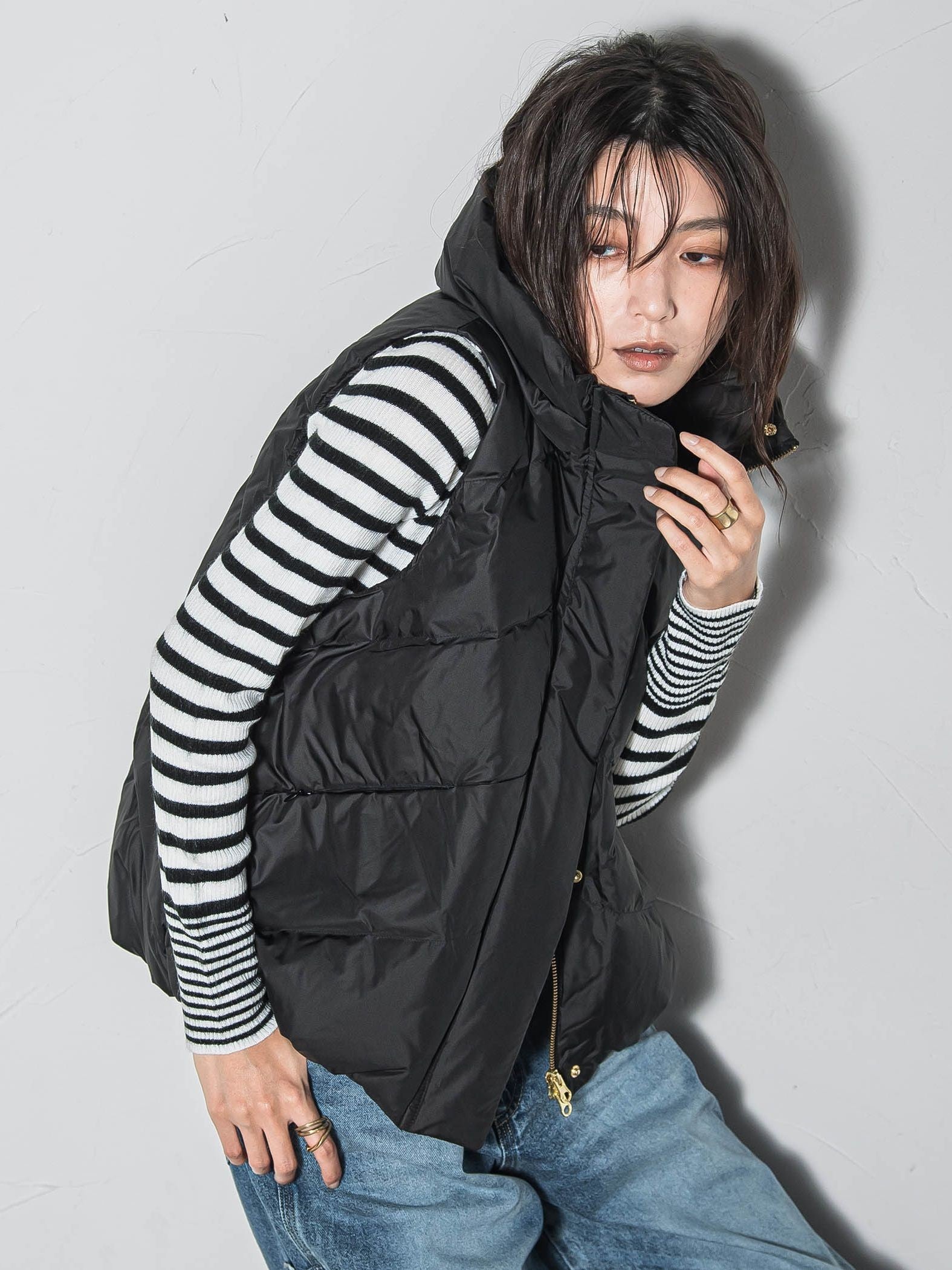【WEB限定】スタンドカラーダウンベスト