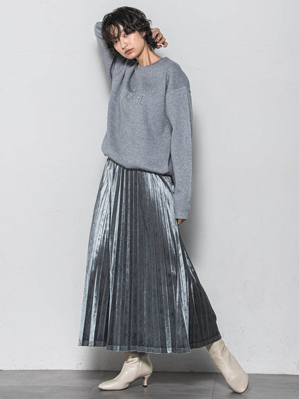 【WEB限定】刺繍ロゴニットプルオーバー≪洗濯機で洗える≫