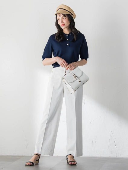 【WEB限定カラーあり】LUCINDAポロニット