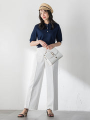 【WEB限定カラーあり】LUCINDAポロニット