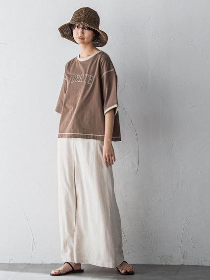 バイカラーパイピングロゴTシャツ≪手洗い可能≫