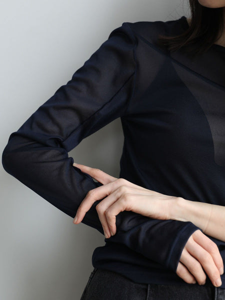 Layered sheer tops【日本製】≪手洗い可能≫