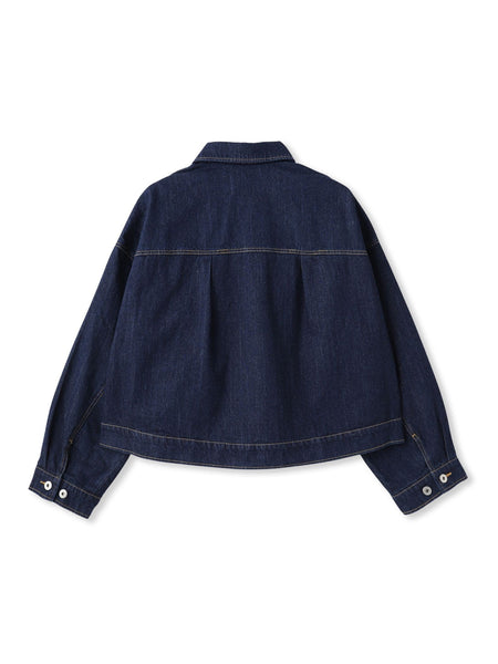 【WEB限定】デニムクロップドジャケット≪洗濯機で洗える≫