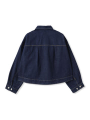 【WEB限定】デニムクロップドジャケット≪洗濯機で洗える≫